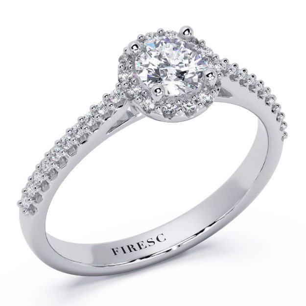 Engagement Ring AA456, 14K White 1